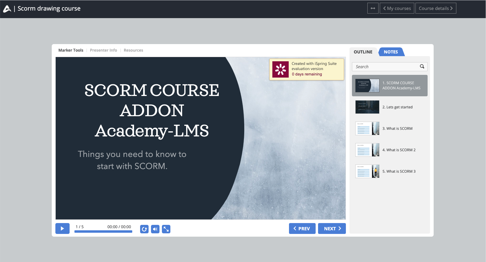 Academy LMS Scorm Course Addon - 1