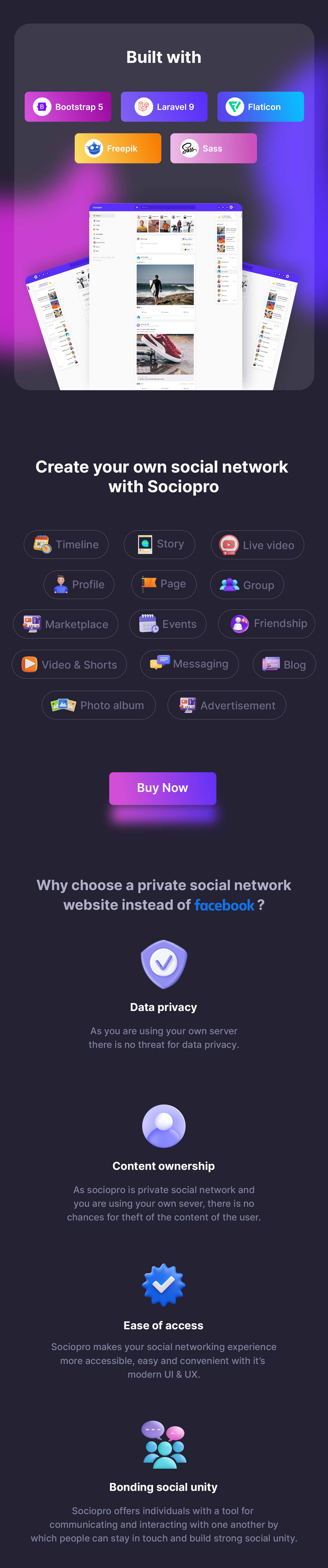 Sociopro - Laravel Private Social Network - 7